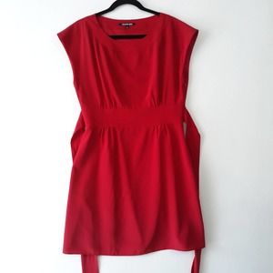 Gianni Bini Dress 8 Red Tie Back Sleeveless Shift